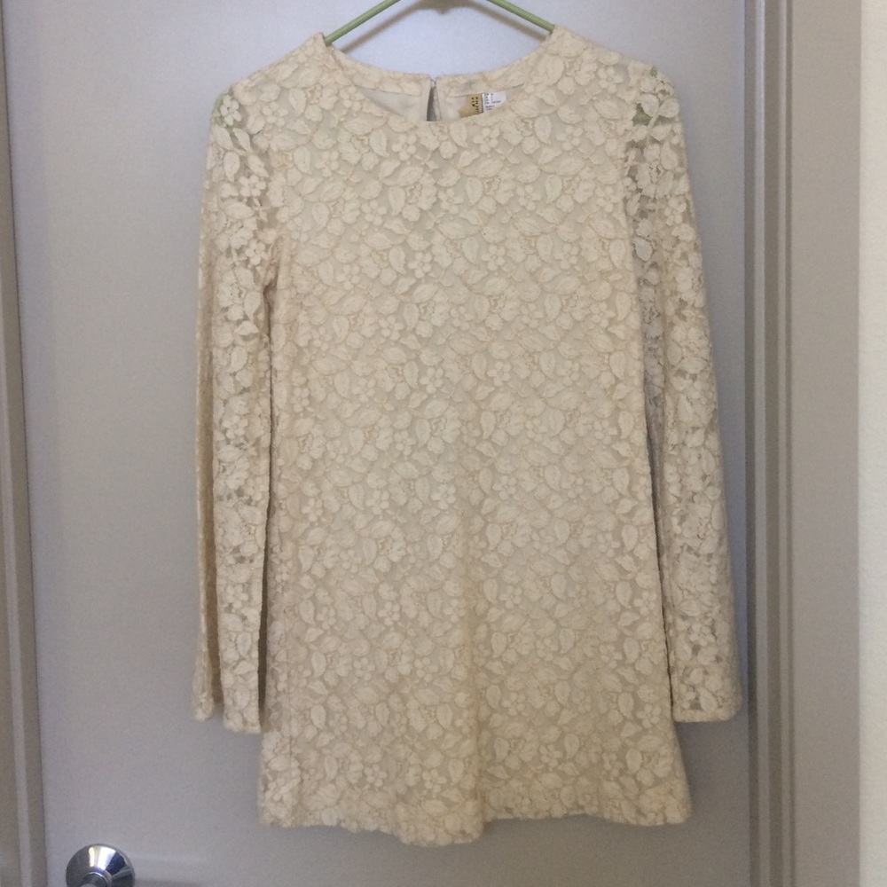 Ivory lace mini dress
